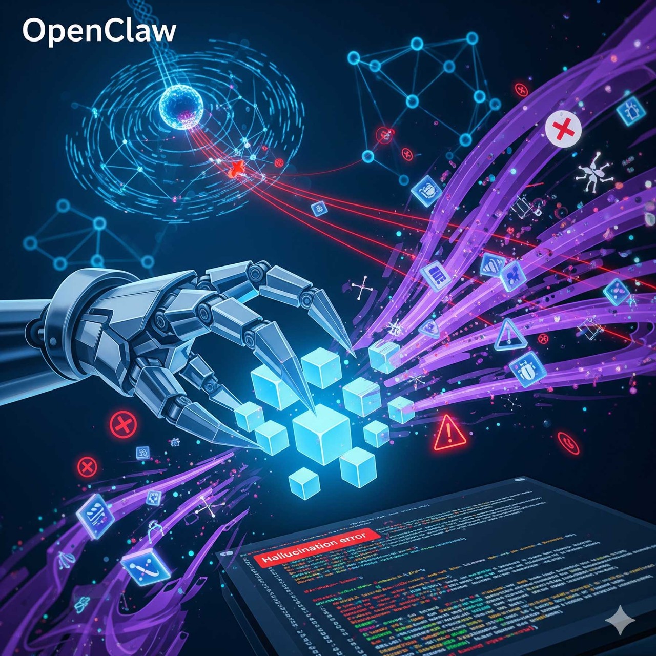 Schema che descrive come un agente openclaw hallucina | allucinazioni nei risultati dei tool
